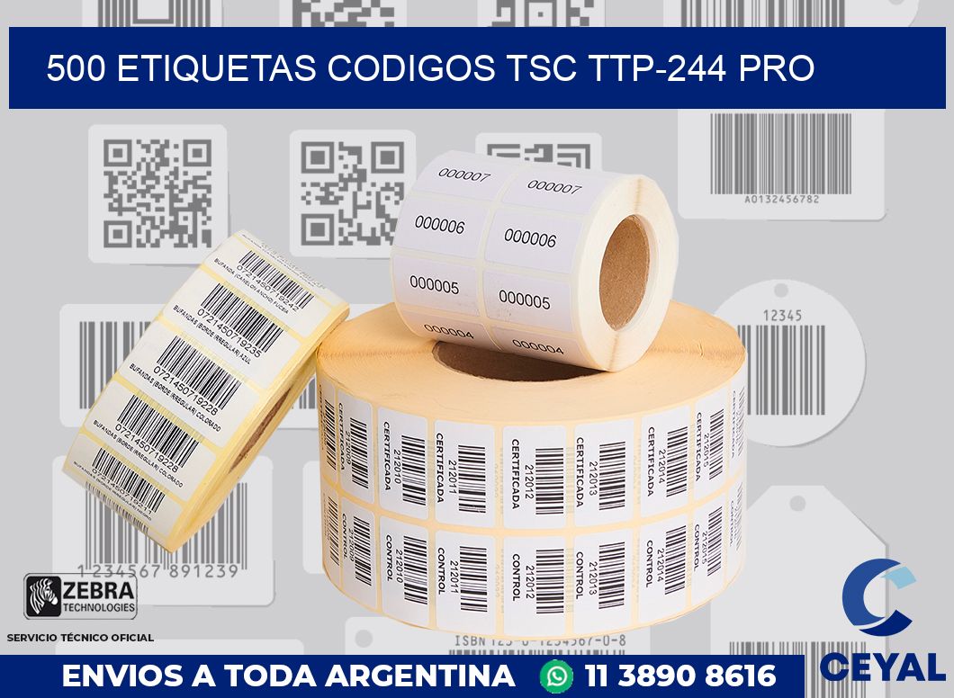 500 ETIQUETAS CODIGOS TSC TTP-244 PRO