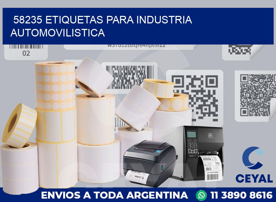 58235 ETIQUETAS PARA INDUSTRIA AUTOMOVILISTICA