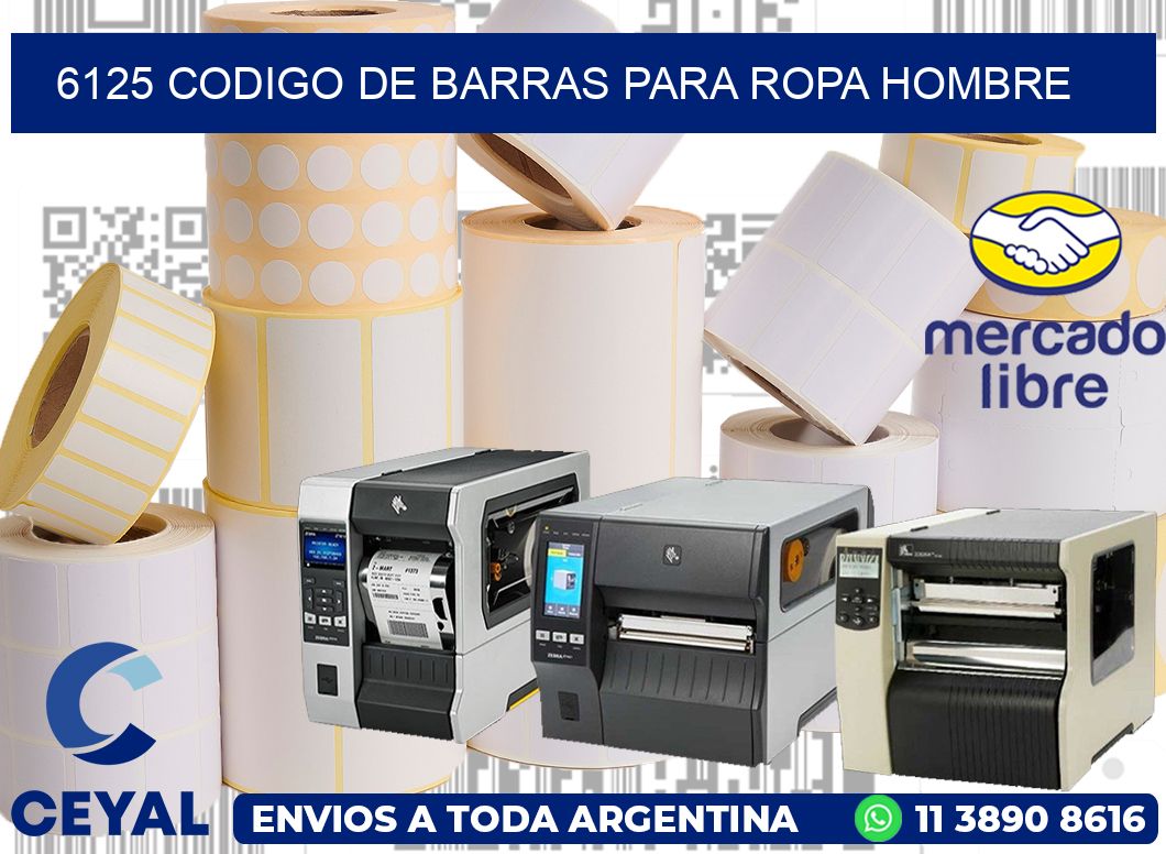 6125 CODIGO DE BARRAS PARA ROPA HOMBRE