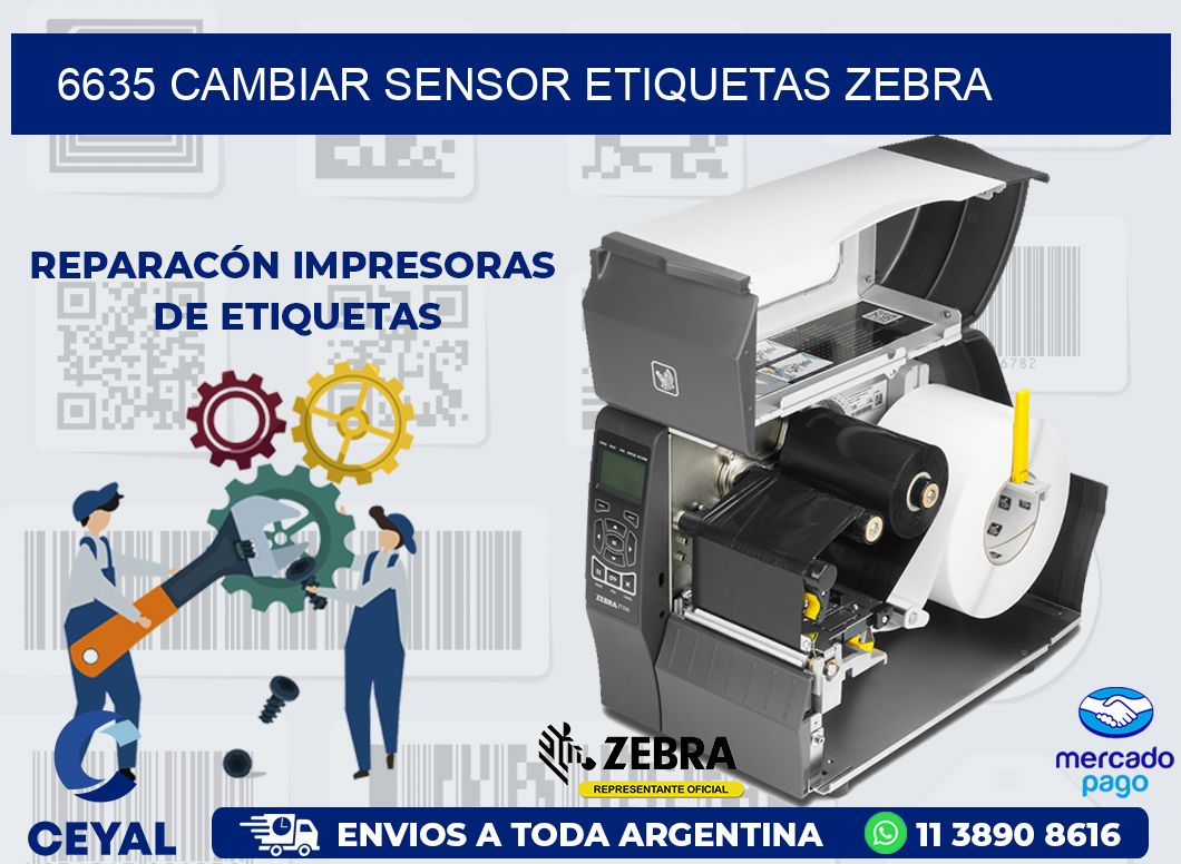 6635 CAMBIAR SENSOR ETIQUETAS ZEBRA