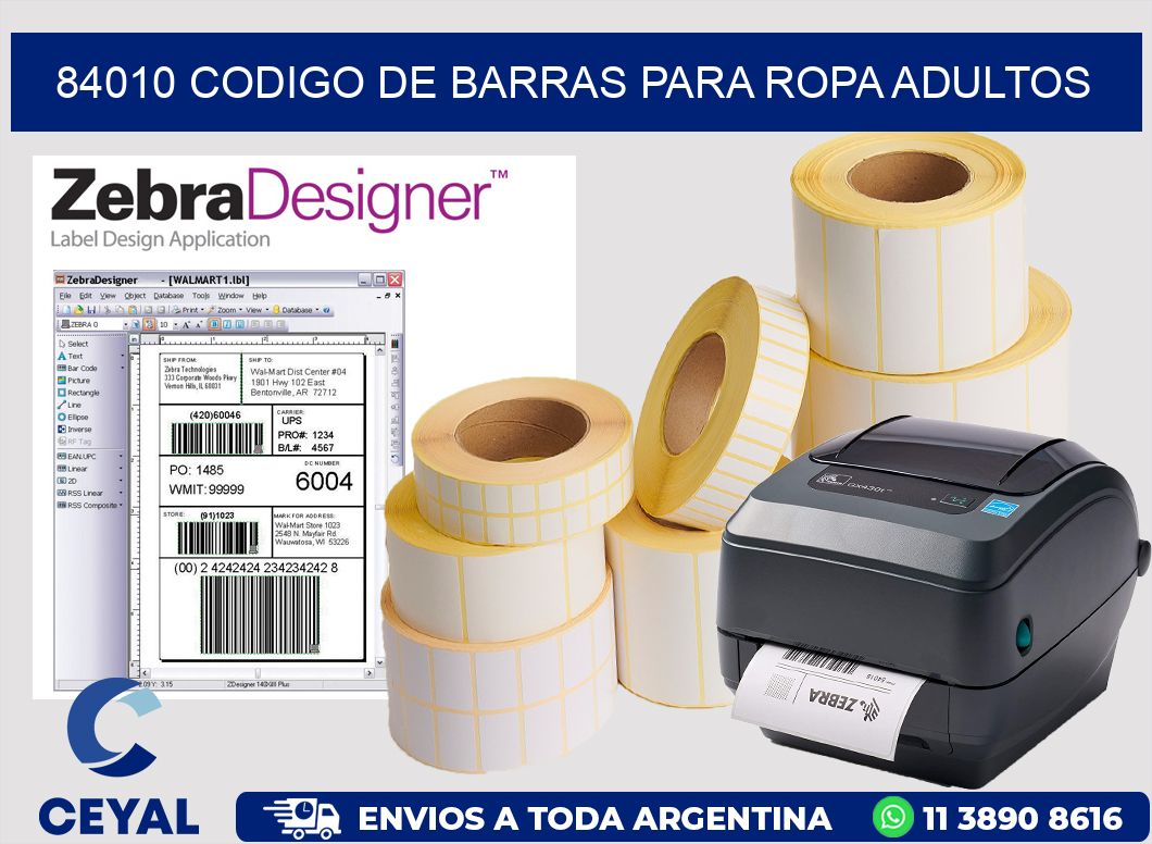 84010 CODIGO DE BARRAS PARA ROPA ADULTOS
