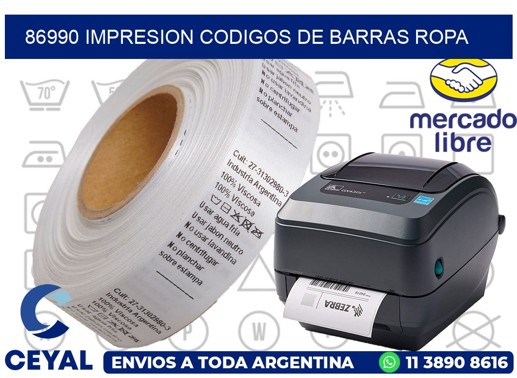 86990 IMPRESION CODIGOS DE BARRAS ROPA