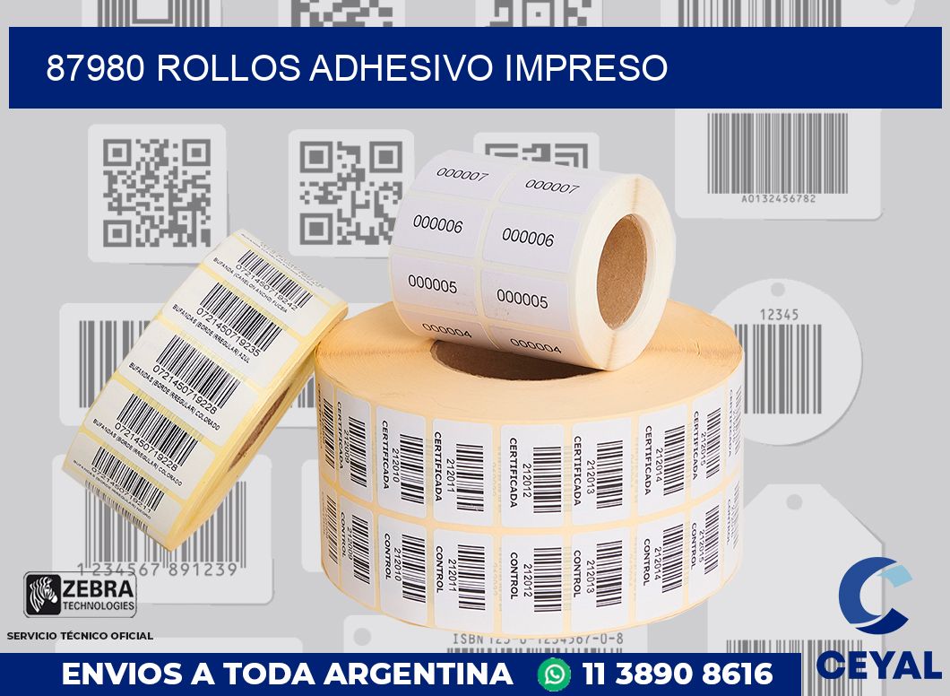 87980 ROLLOS ADHESIVO IMPRESO