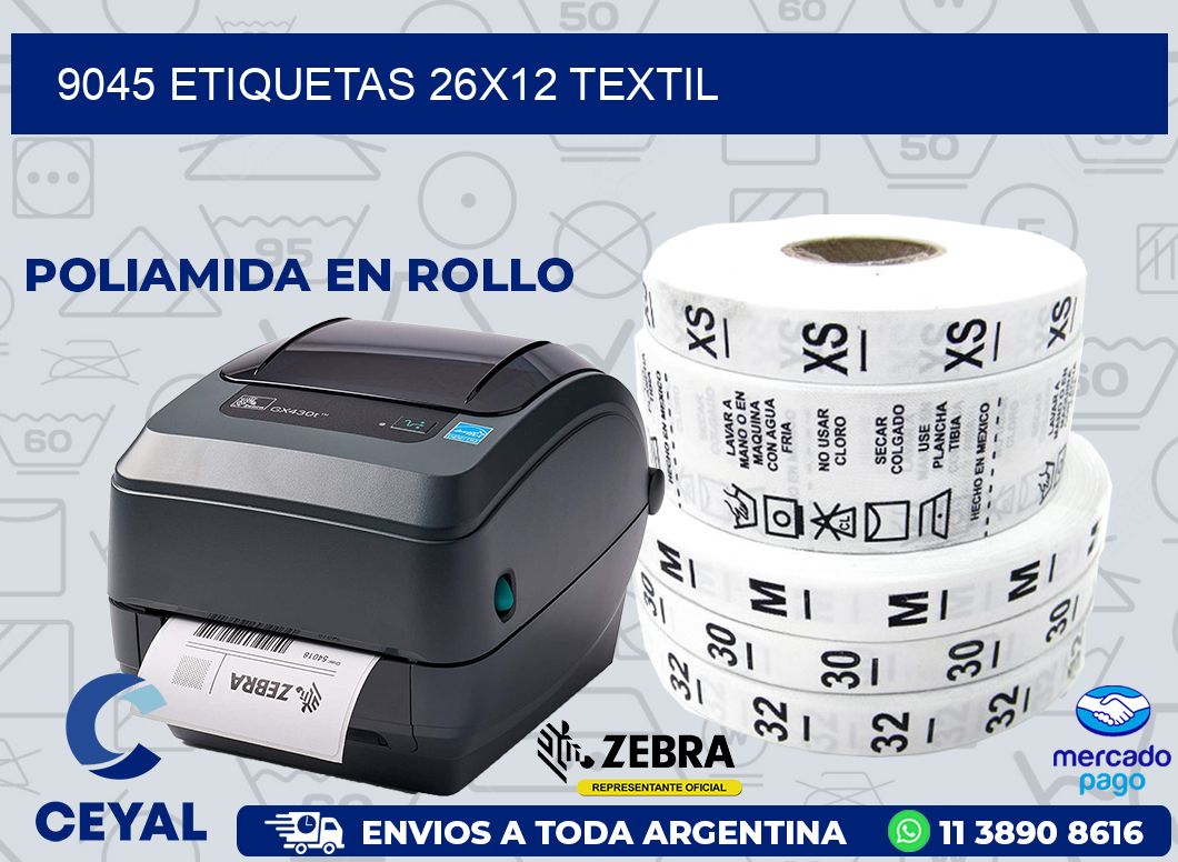 9045 ETIQUETAS 26X12 TEXTIL