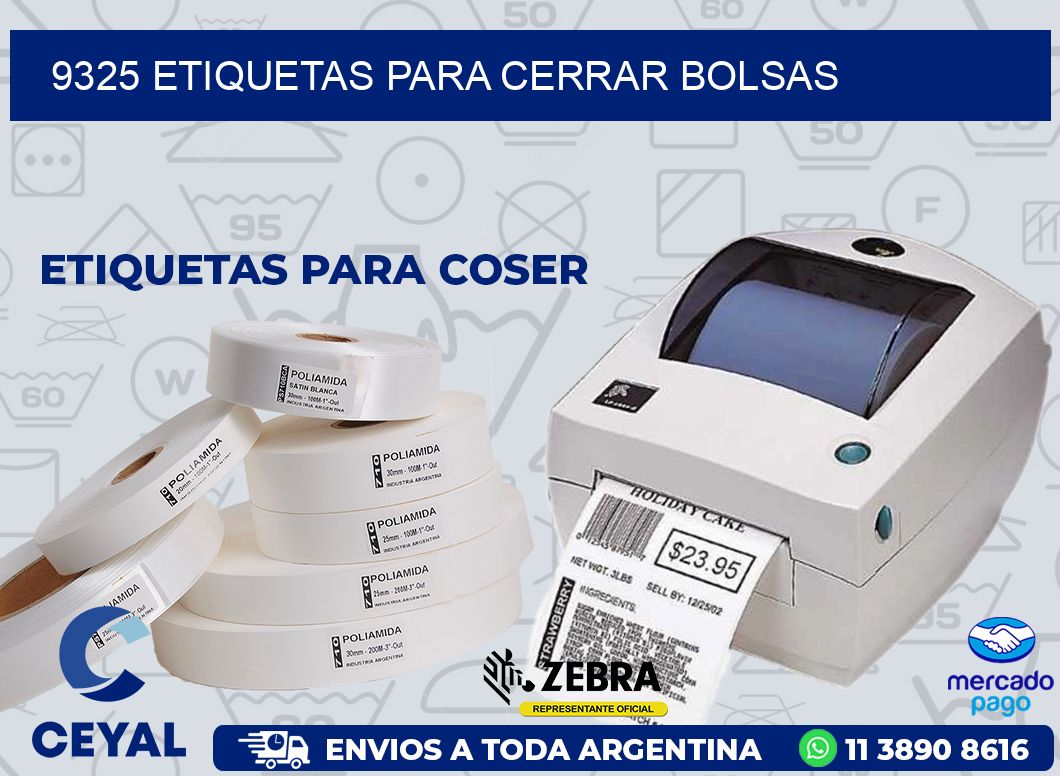 9325 ETIQUETAS PARA CERRAR BOLSAS