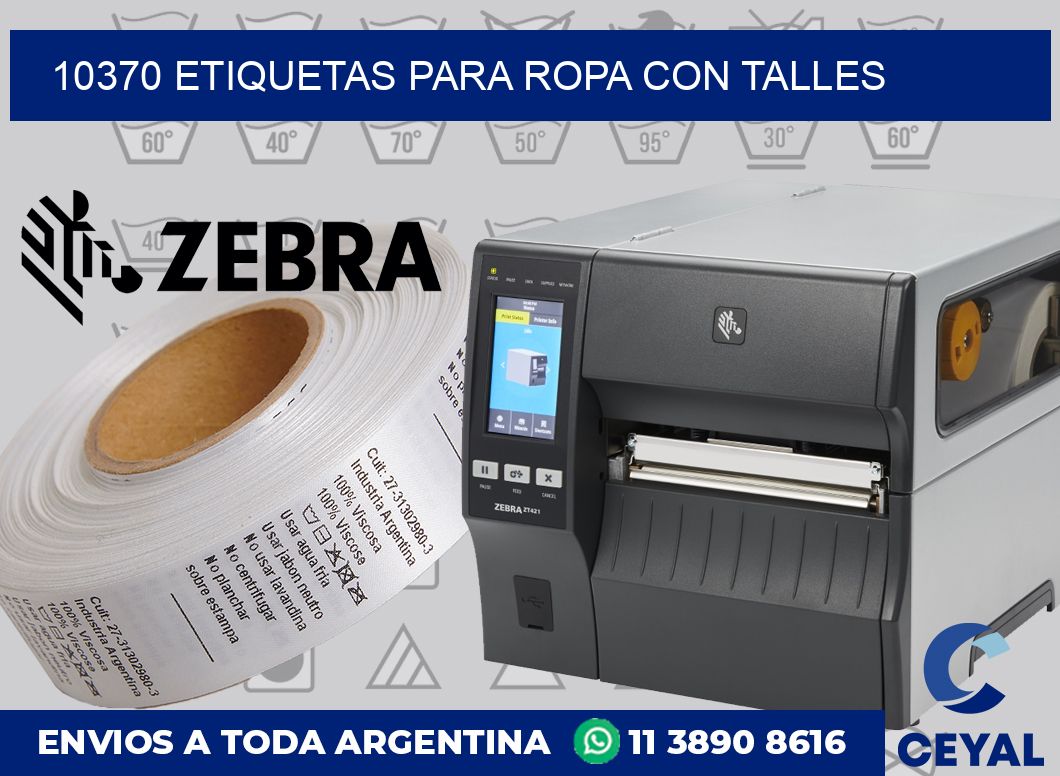 10370 ETIQUETAS PARA ROPA CON TALLES