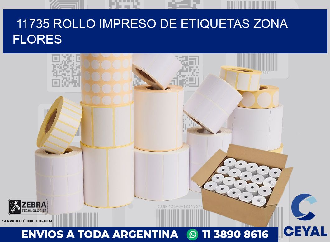 11735 ROLLO IMPRESO DE ETIQUETAS ZONA FLORES