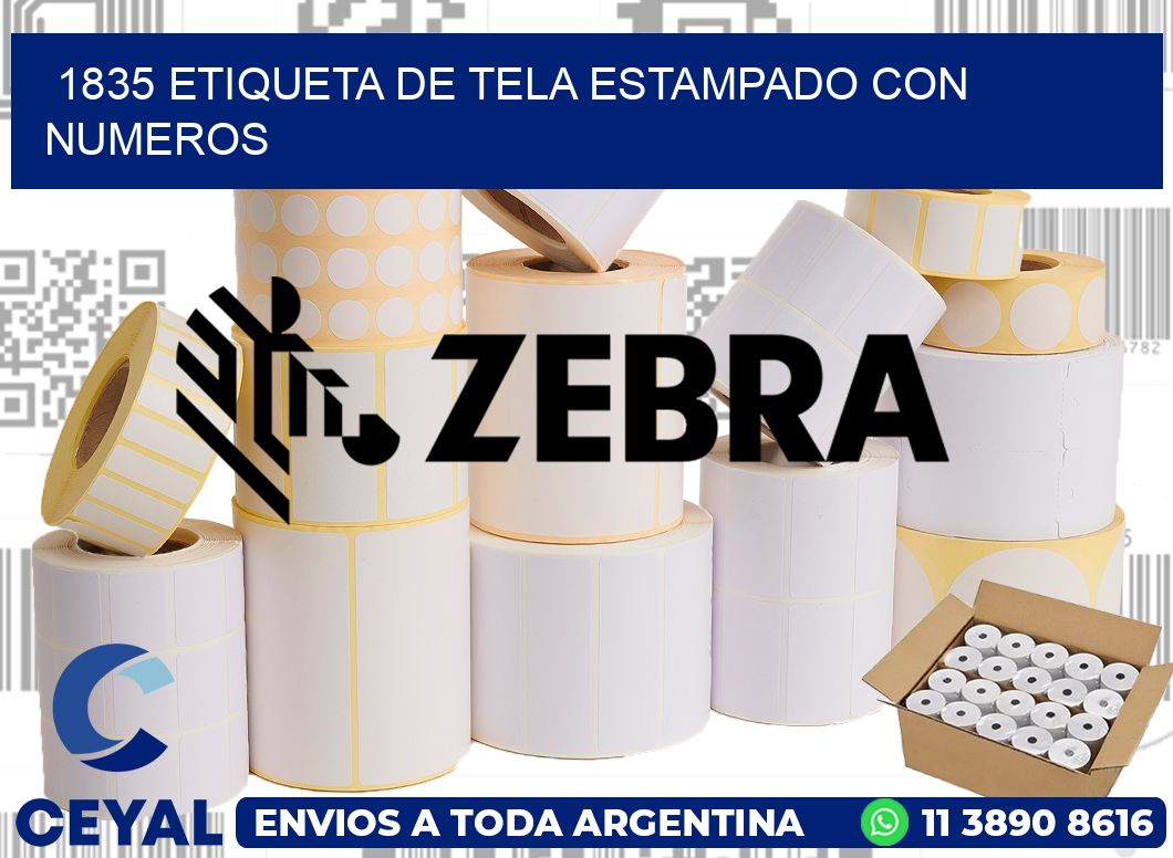 1835 ETIQUETA DE TELA ESTAMPADO CON NUMEROS