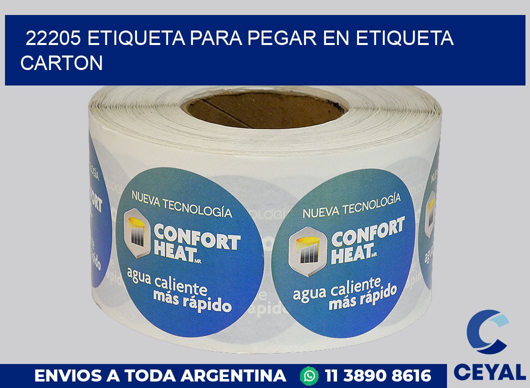 22205 ETIQUETA PARA PEGAR EN ETIQUETA CARTON