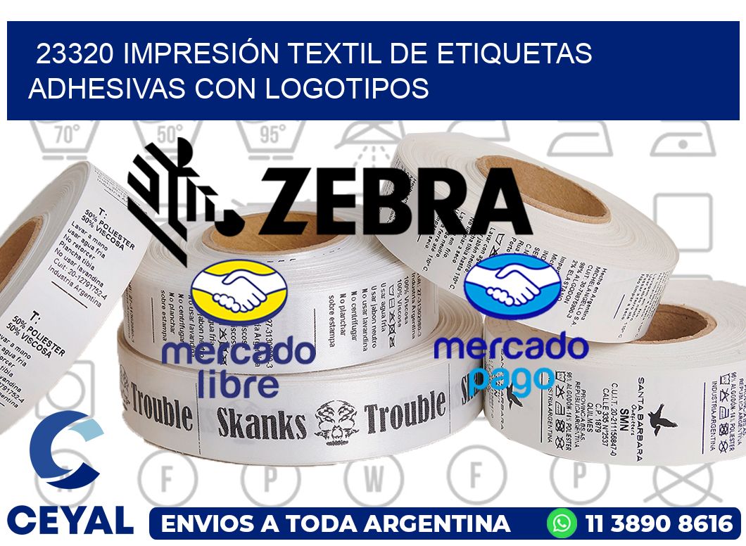23320 IMPRESIÓN TEXTIL DE ETIQUETAS ADHESIVAS CON LOGOTIPOS