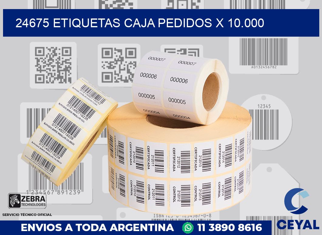24675 etiquetas caja pedidos x 10.000