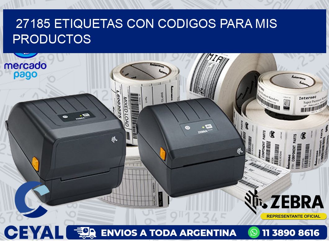 27185 ETIQUETAS CON CODIGOS PARA MIS PRODUCTOS