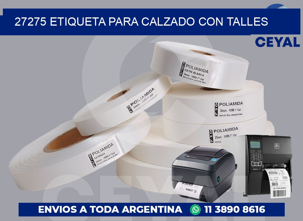 27275 ETIQUETA PARA CALZADO CON TALLES