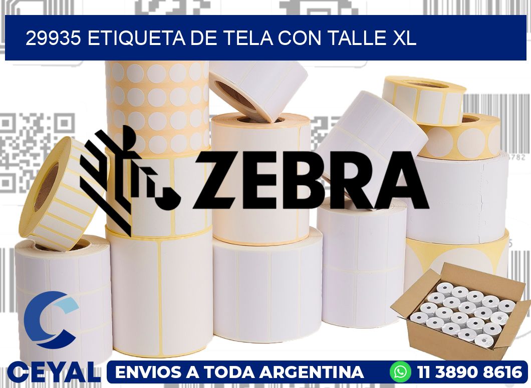 29935 ETIQUETA DE TELA CON TALLE XL