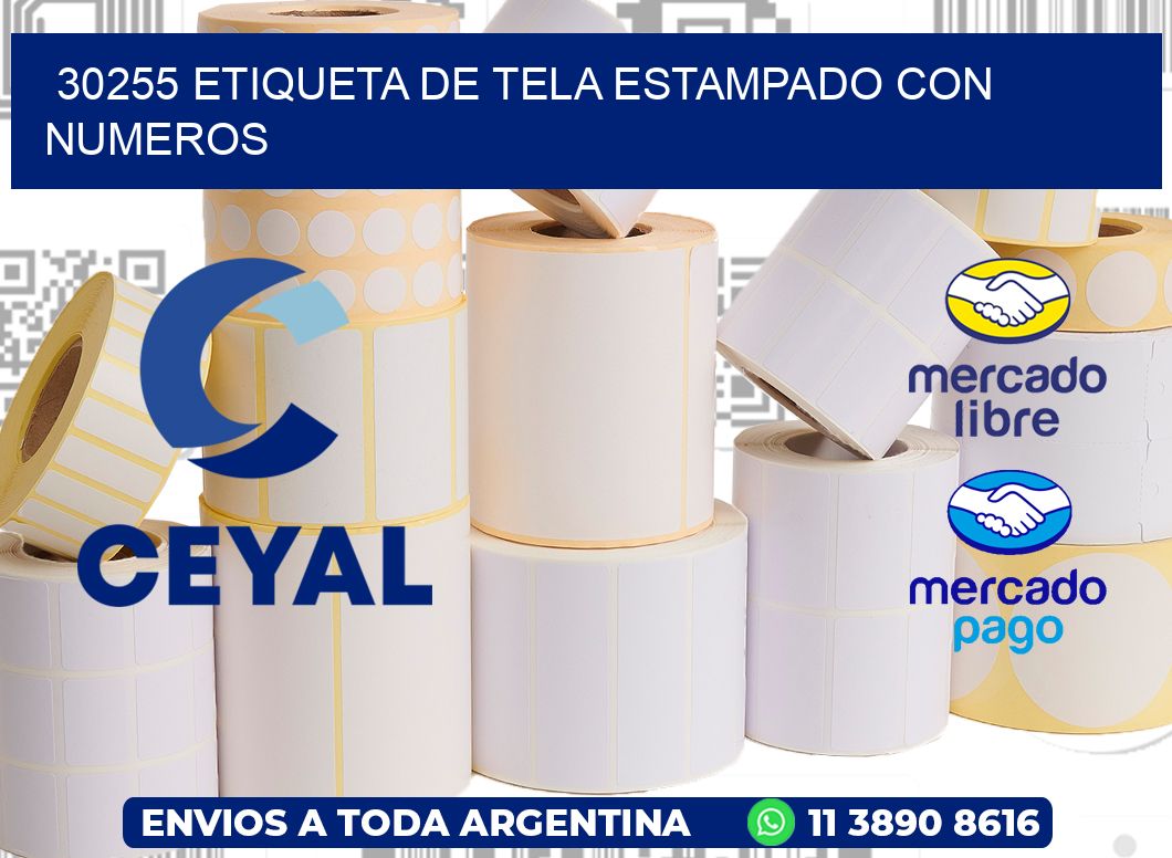 30255 ETIQUETA DE TELA ESTAMPADO CON NUMEROS