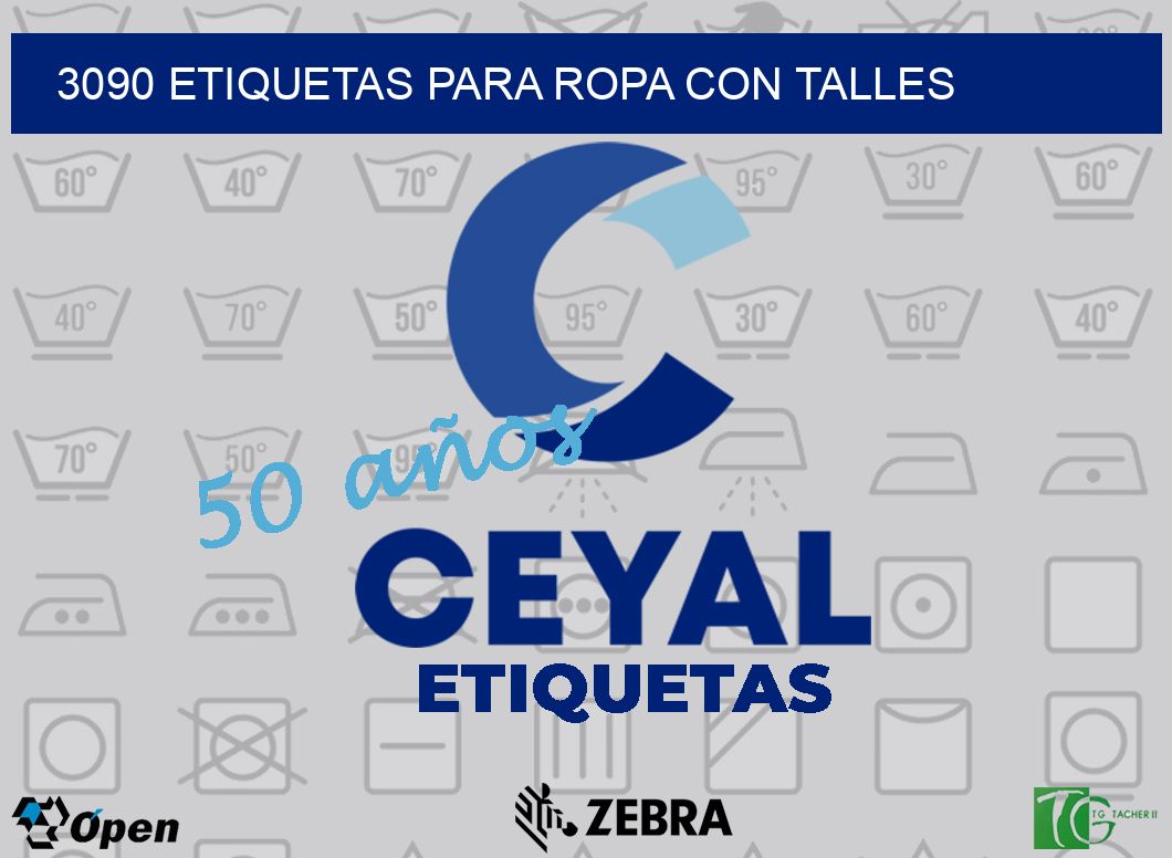 3090 ETIQUETAS PARA ROPA CON TALLES