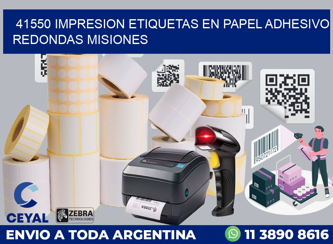 41550 IMPRESION ETIQUETAS EN PAPEL ADHESIVO REDONDAS MISIONES