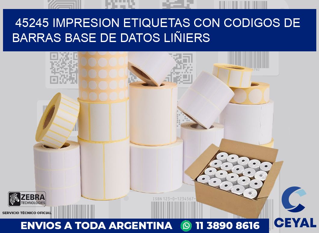 45245 IMPRESION ETIQUETAS CON CODIGOS DE BARRAS BASE DE DATOS LIÑIERS