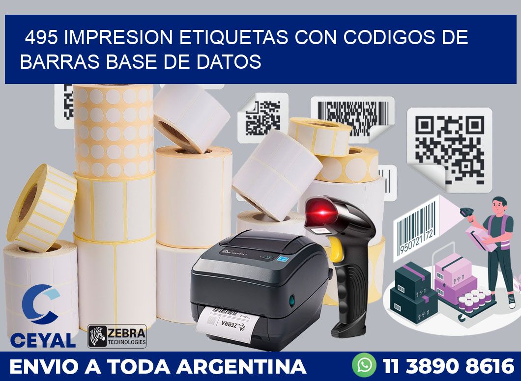 495 IMPRESION ETIQUETAS CON CODIGOS DE BARRAS BASE DE DATOS