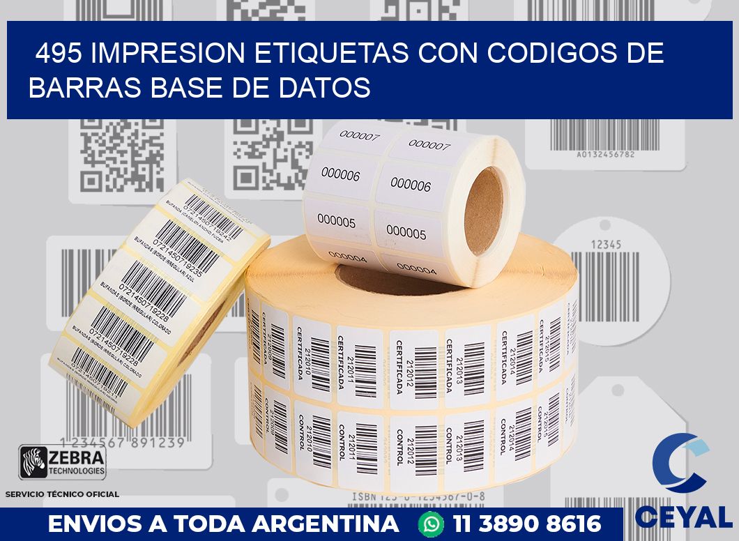 495 IMPRESION ETIQUETAS CON CODIGOS DE BARRAS BASE DE DATOS