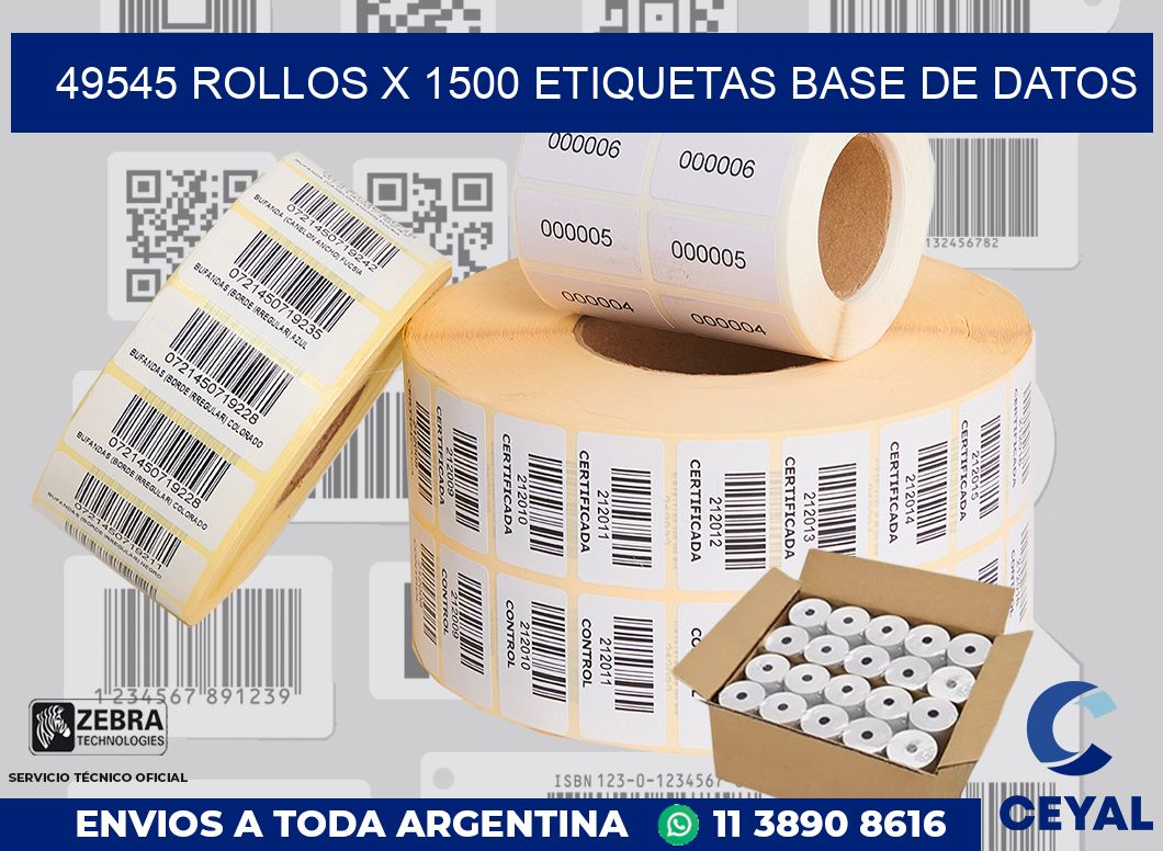 49545 Rollos x 1500 etiquetas base de datos