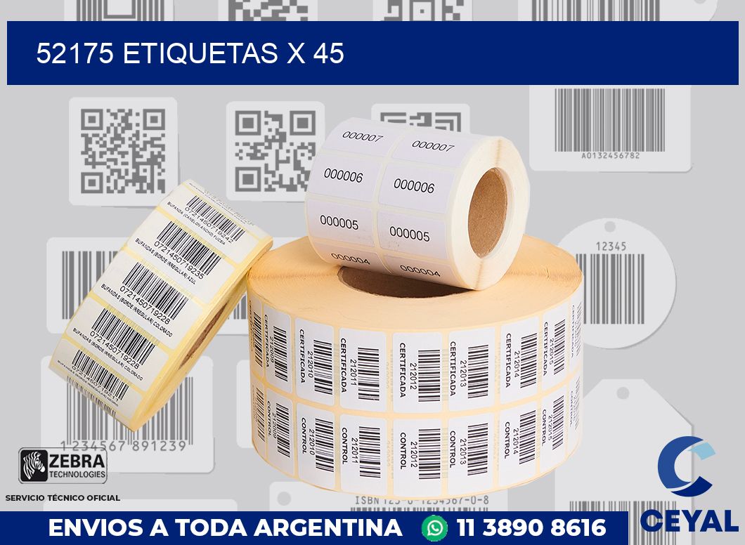 52175 Etiquetas x 45