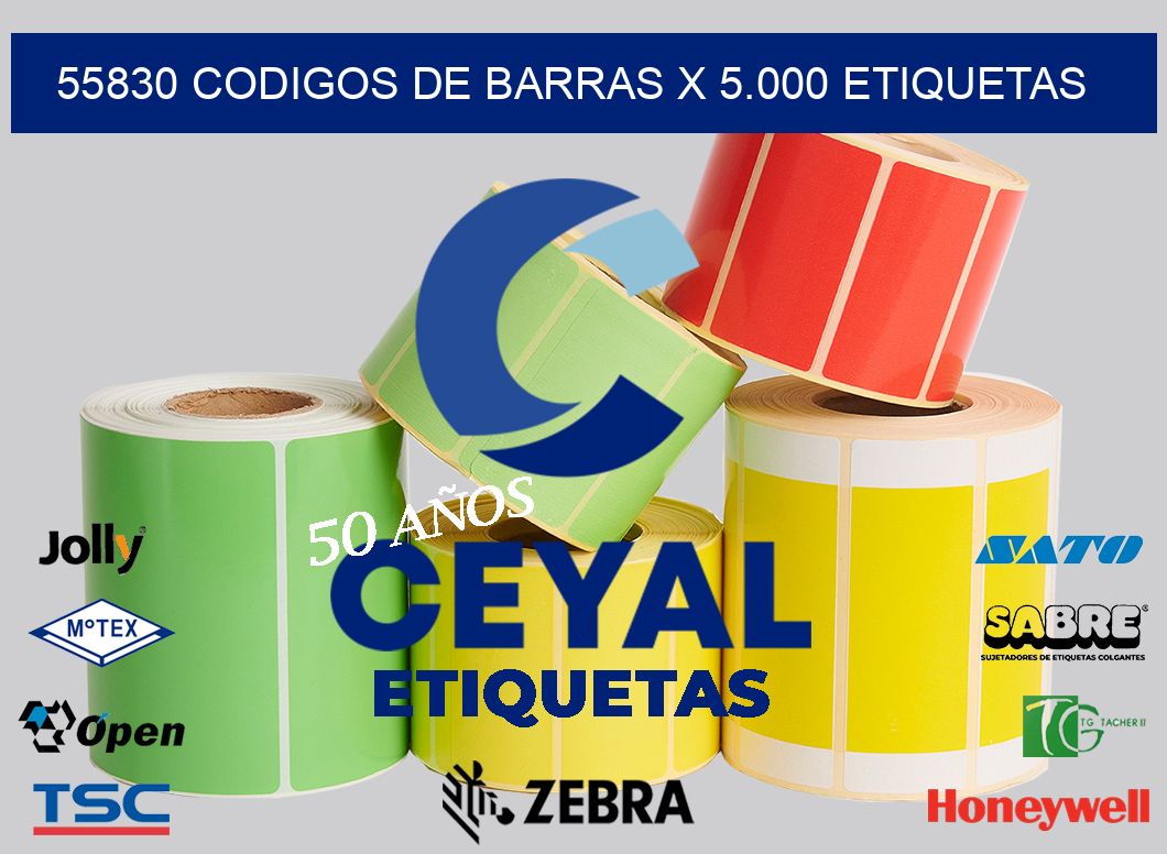 55830 codigos de barras x 5.000 etiquetas
