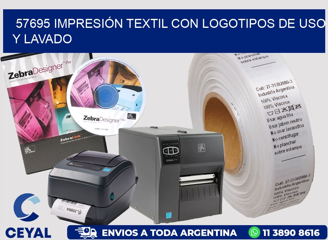 57695 IMPRESIÓN TEXTIL CON LOGOTIPOS DE USO Y LAVADO