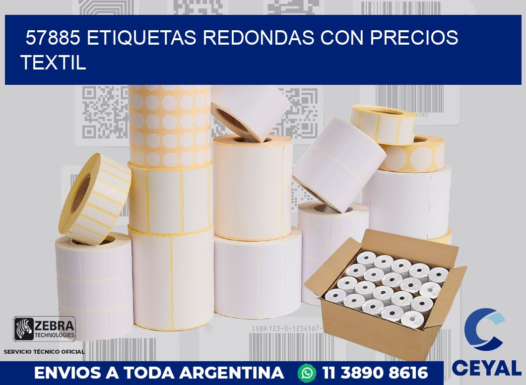 57885 ETIQUETAS REDONDAS CON PRECIOS TEXTIL