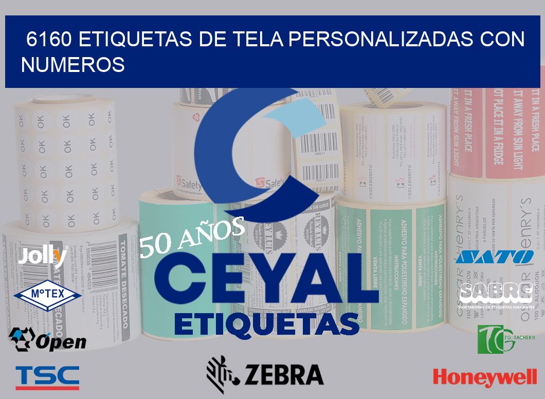 6160 ETIQUETAS DE TELA PERSONALIZADAS CON NUMEROS