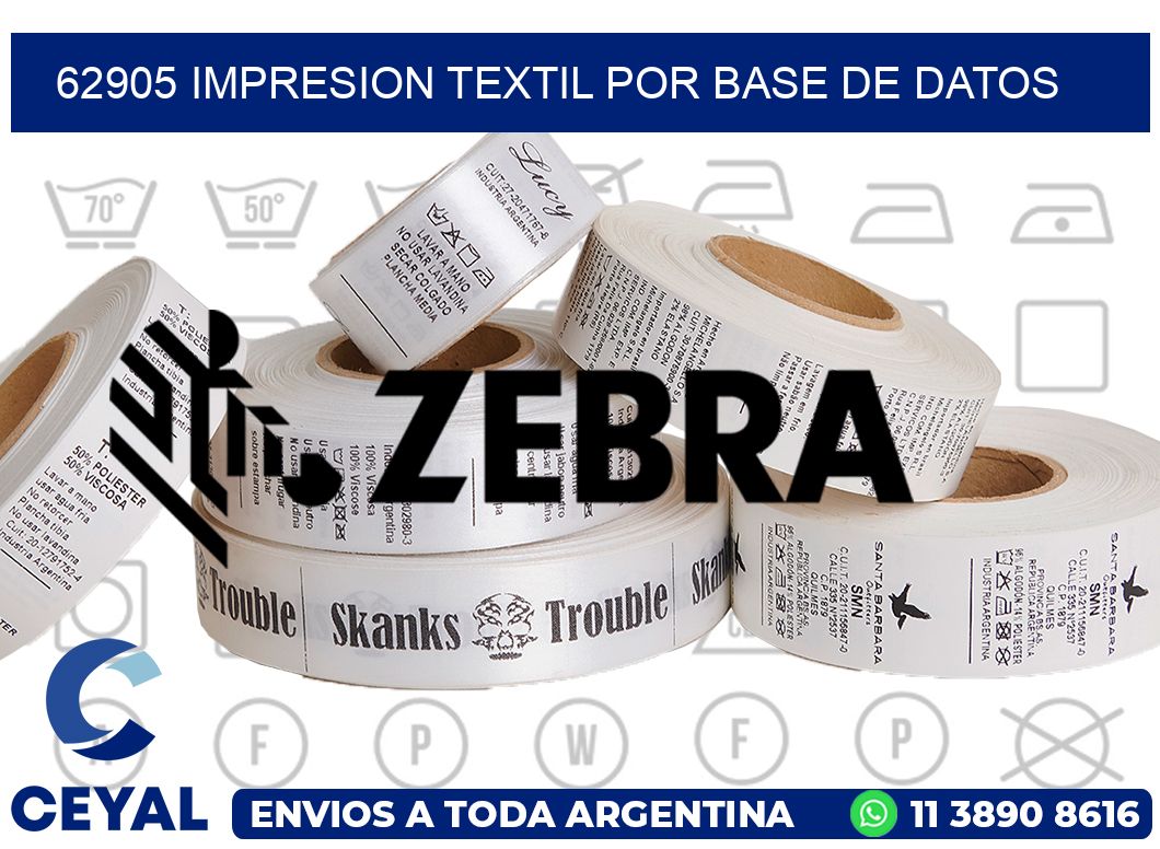 62905 IMPRESION TEXTIL POR BASE DE DATOS