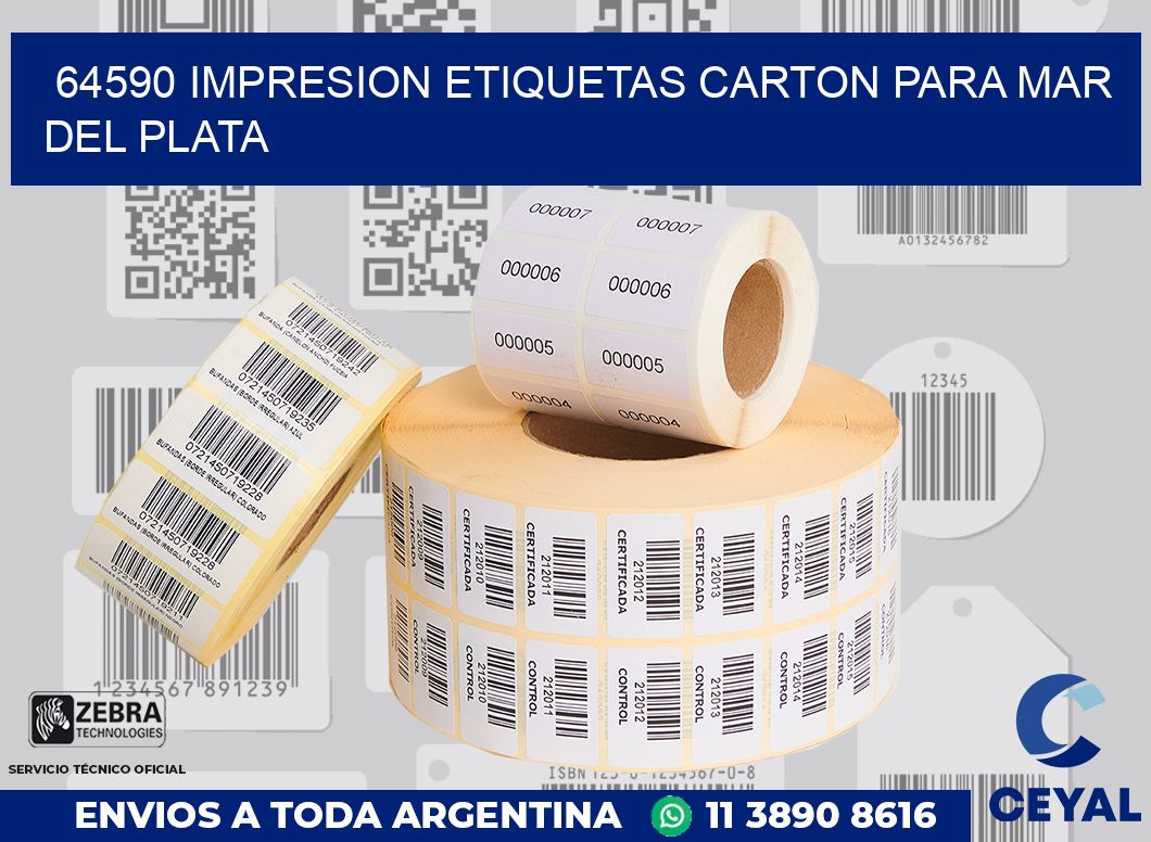 64590 IMPRESION ETIQUETAS CARTON PARA MAR DEL PLATA