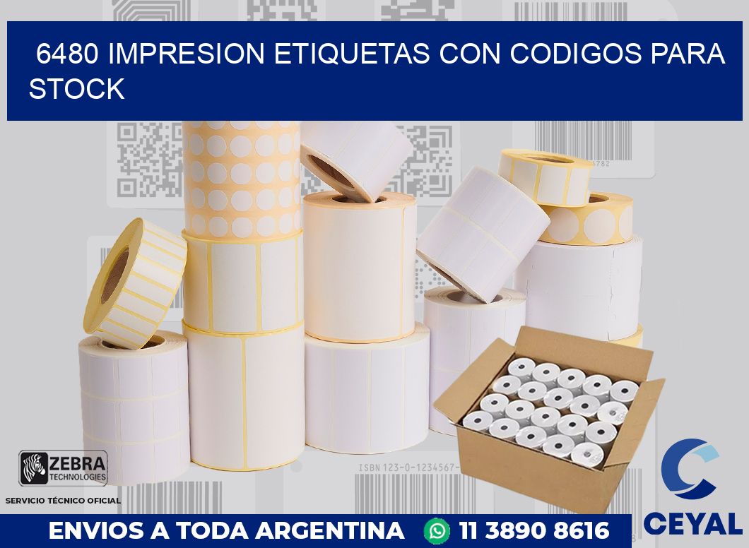 6480 IMPRESION ETIQUETAS CON CODIGOS PARA STOCK