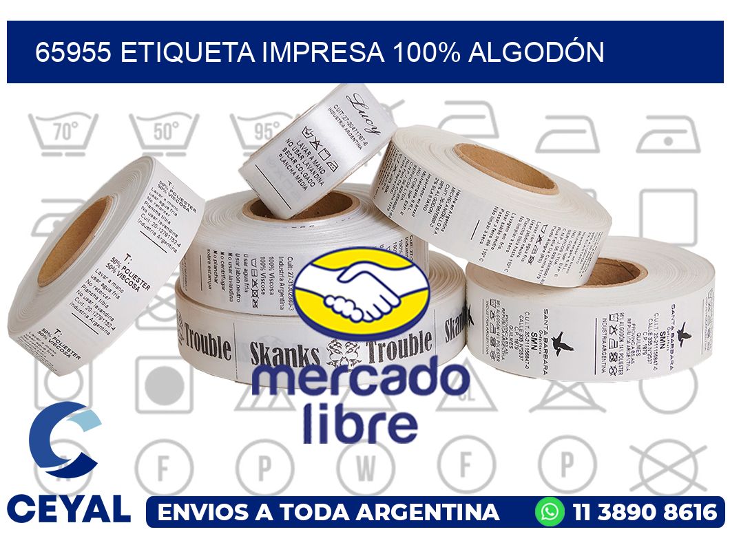 65955 ETIQUETA IMPRESA 100% ALGODÓN