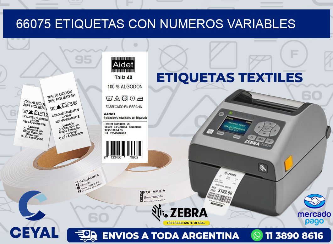 66075 ETIQUETAS CON NUMEROS VARIABLES