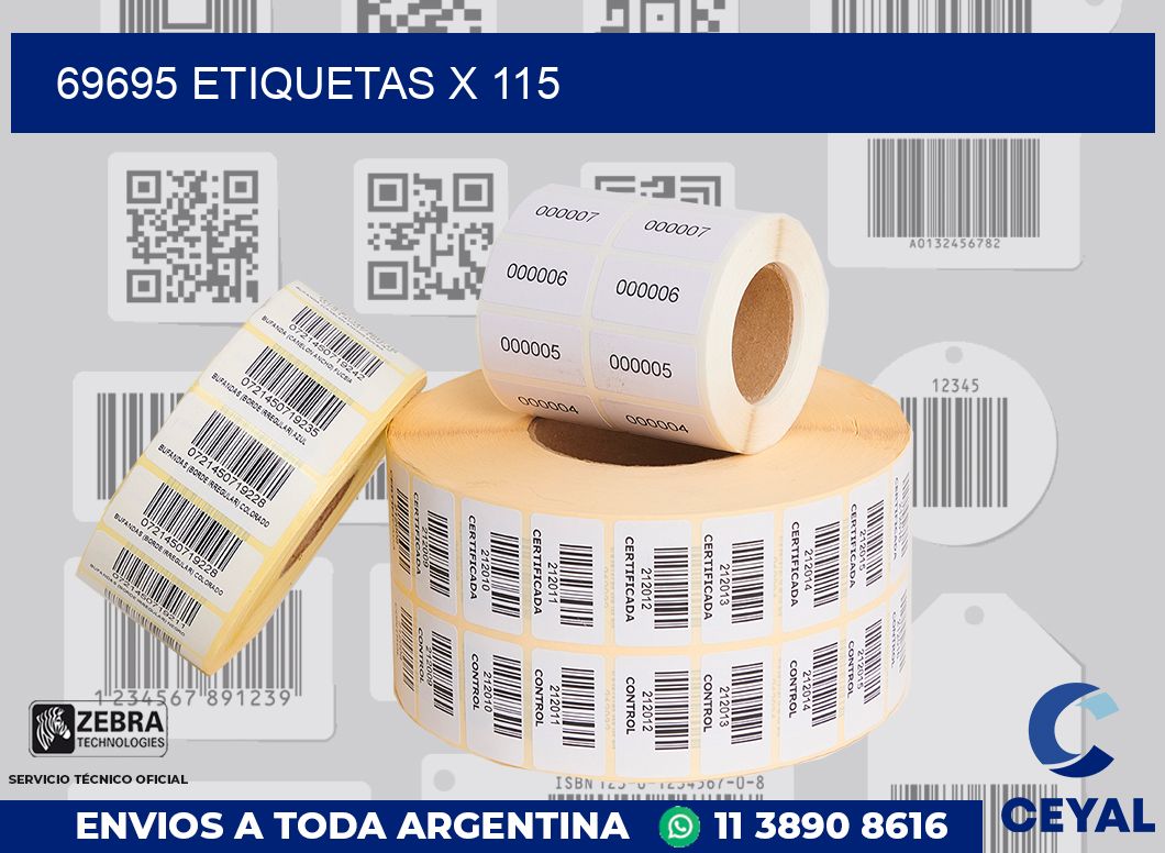 69695 Etiquetas x 115