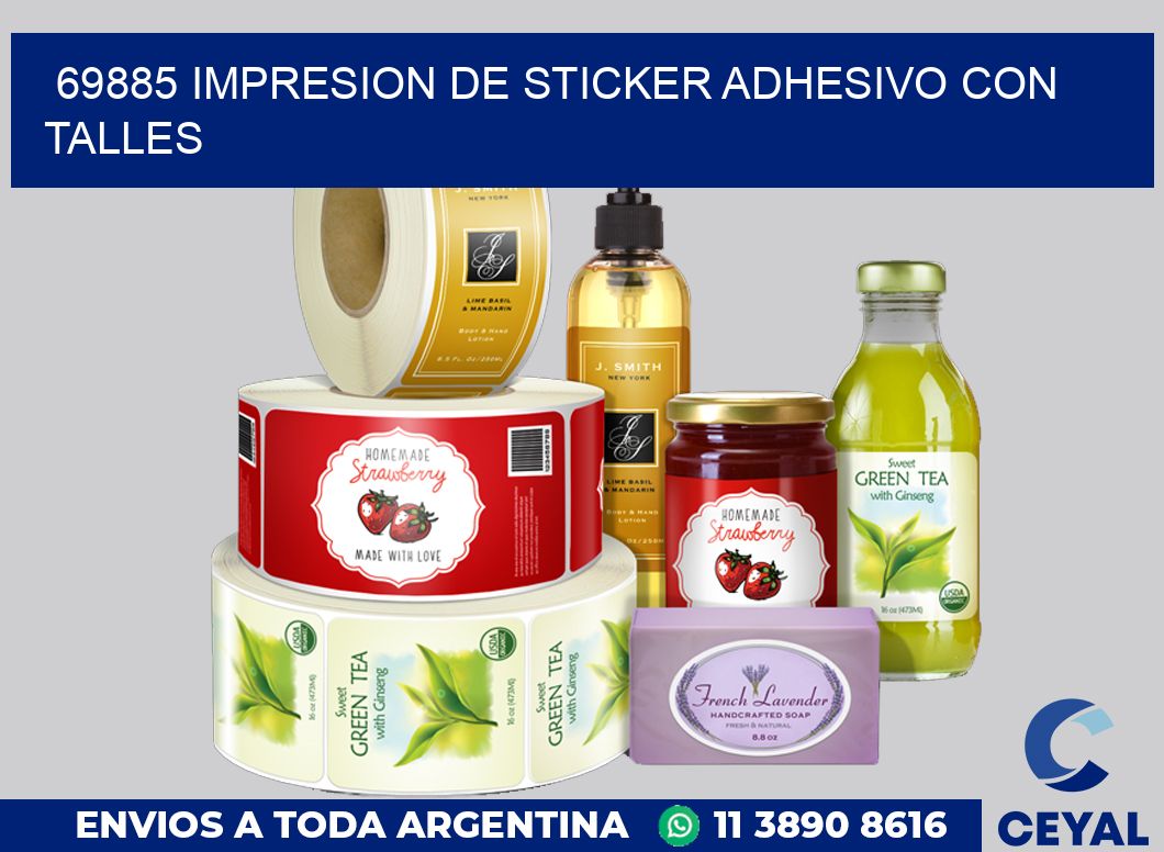 69885 IMPRESION DE STICKER ADHESIVO CON TALLES