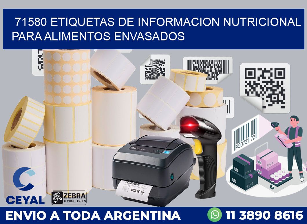 71580 ETIQUETAS DE INFORMACION NUTRICIONAL PARA ALIMENTOS ENVASADOS