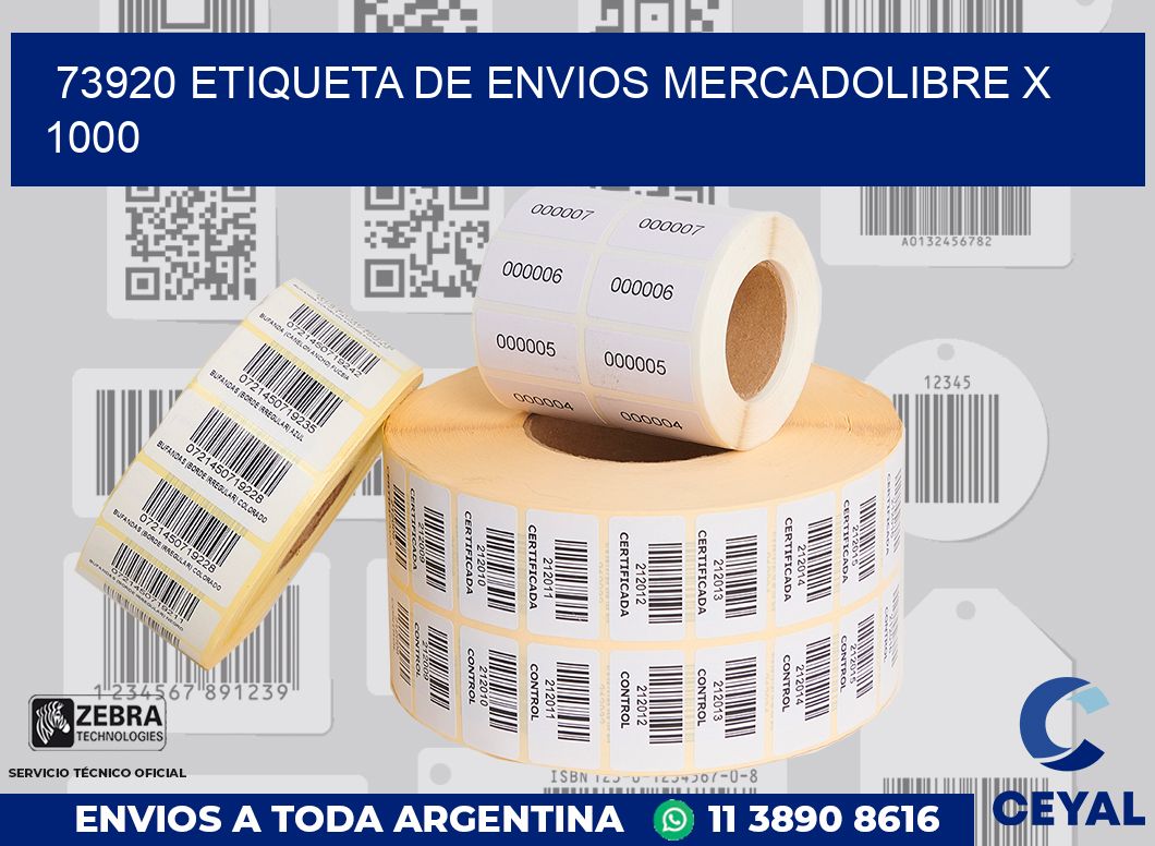 73920 etiqueta de envios mercadolibre x 1000