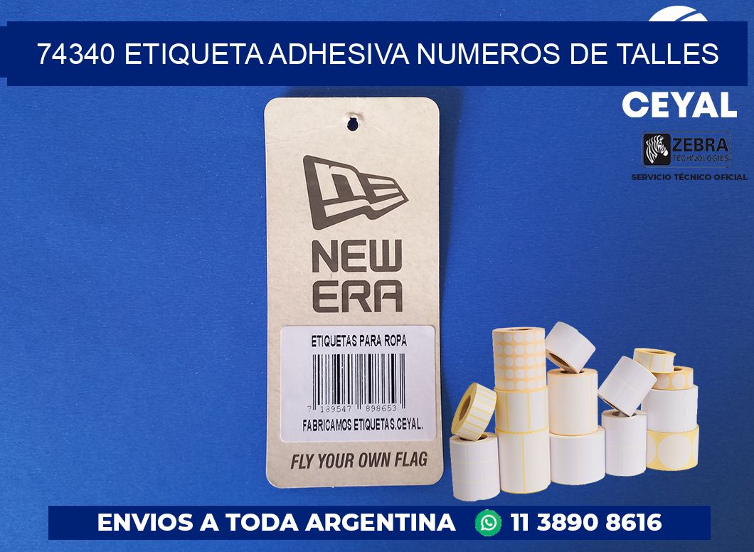 74340 ETIQUETA ADHESIVA NUMEROS DE TALLES