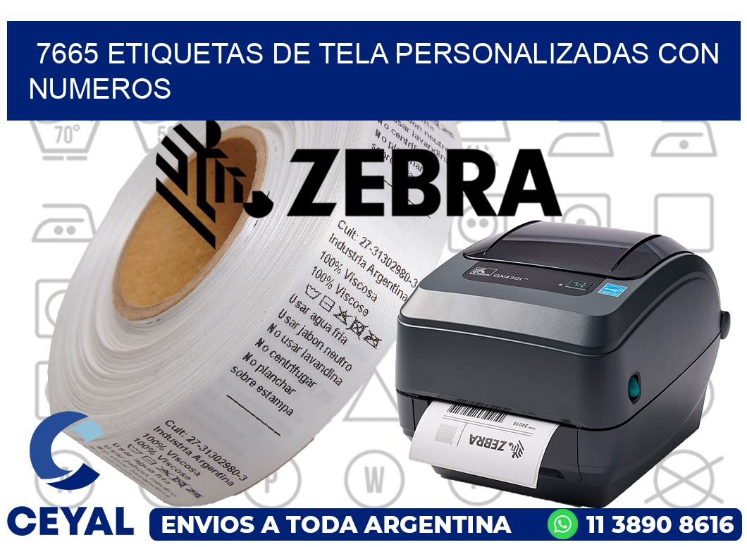 7665 ETIQUETAS DE TELA PERSONALIZADAS CON NUMEROS