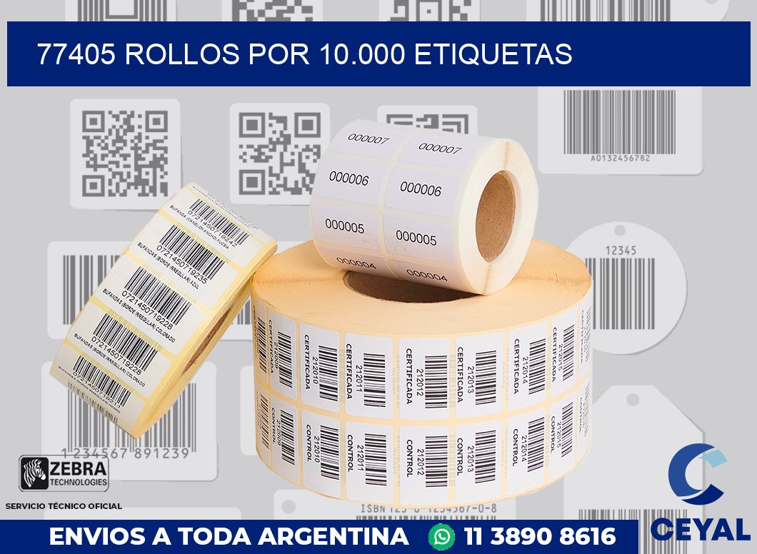 77405 Rollos por 10.000 etiquetas