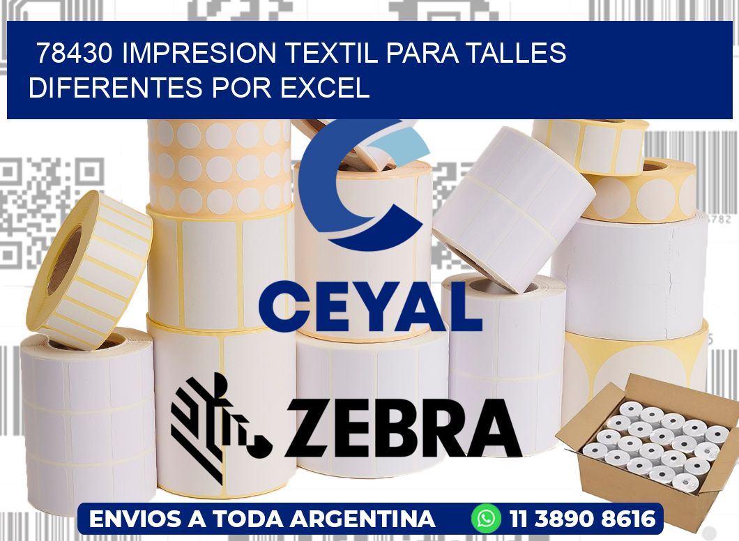 78430 IMPRESION TEXTIL PARA TALLES DIFERENTES POR EXCEL