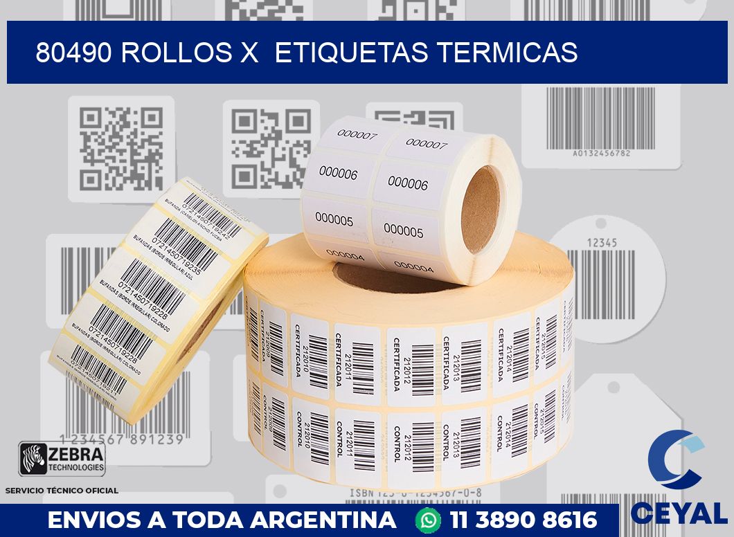 80490 Rollos x etiquetas termicas