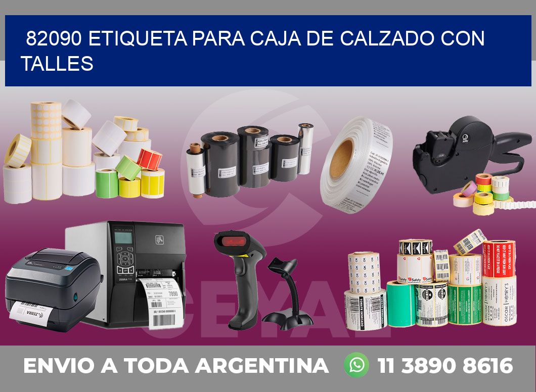 82090 ETIQUETA PARA CAJA DE CALZADO CON TALLES