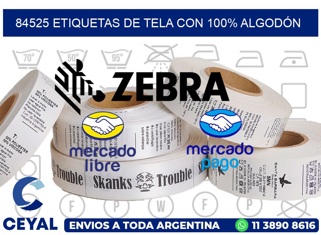 84525 ETIQUETAS DE TELA CON 100% ALGODÓN