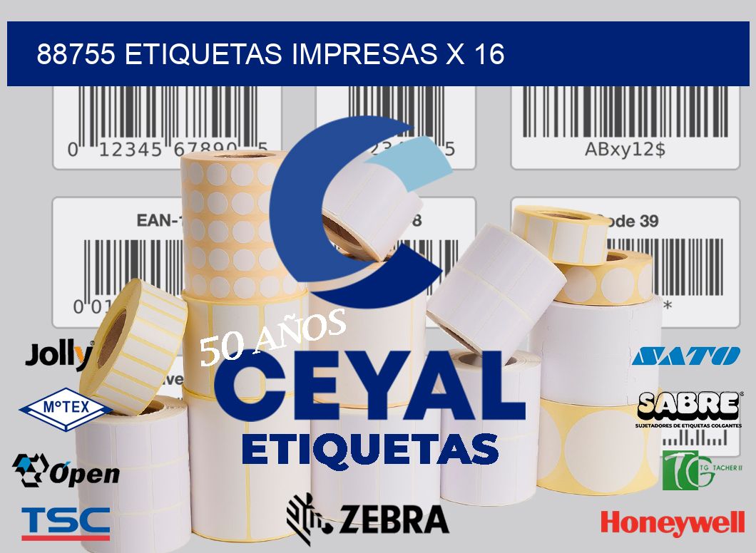 88755 Etiquetas impresas x 16