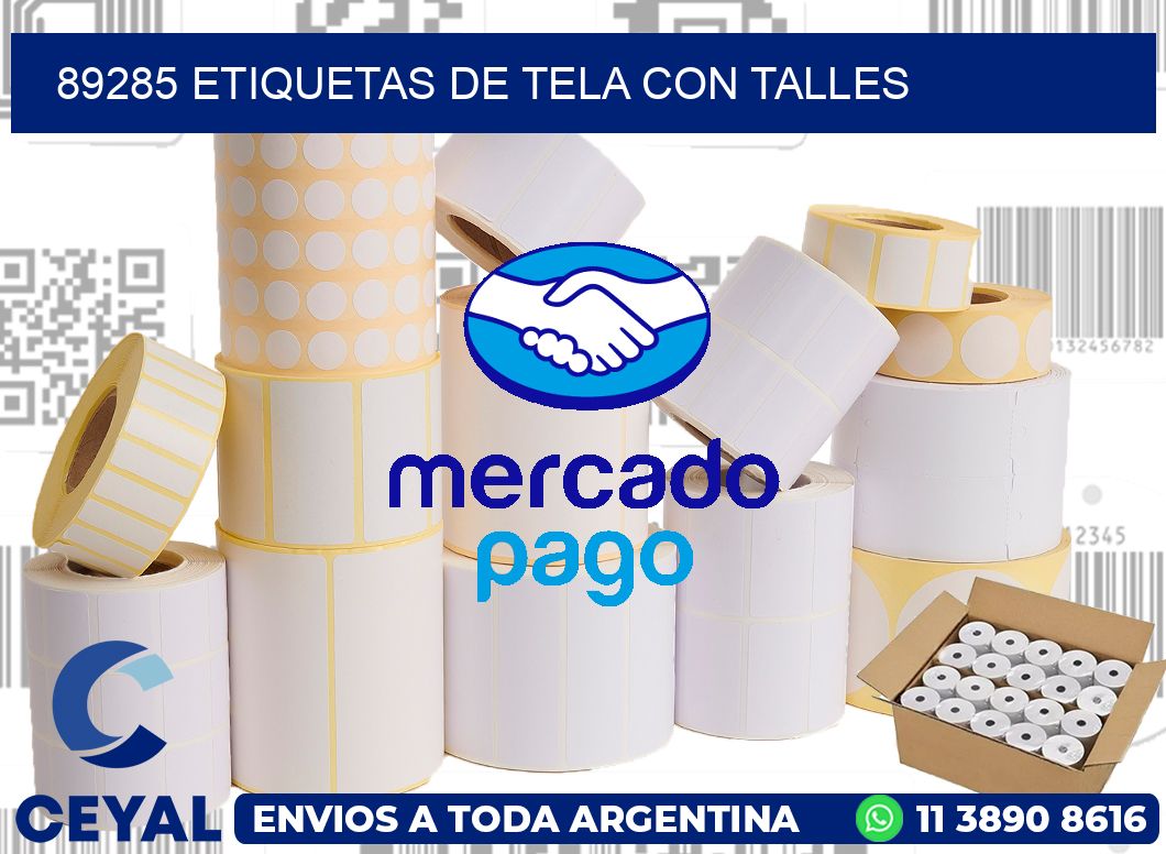 89285 ETIQUETAS DE TELA CON TALLES