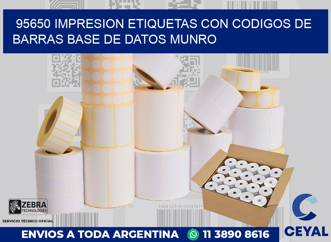 95650 IMPRESION ETIQUETAS CON CODIGOS DE BARRAS BASE DE DATOS MUNRO