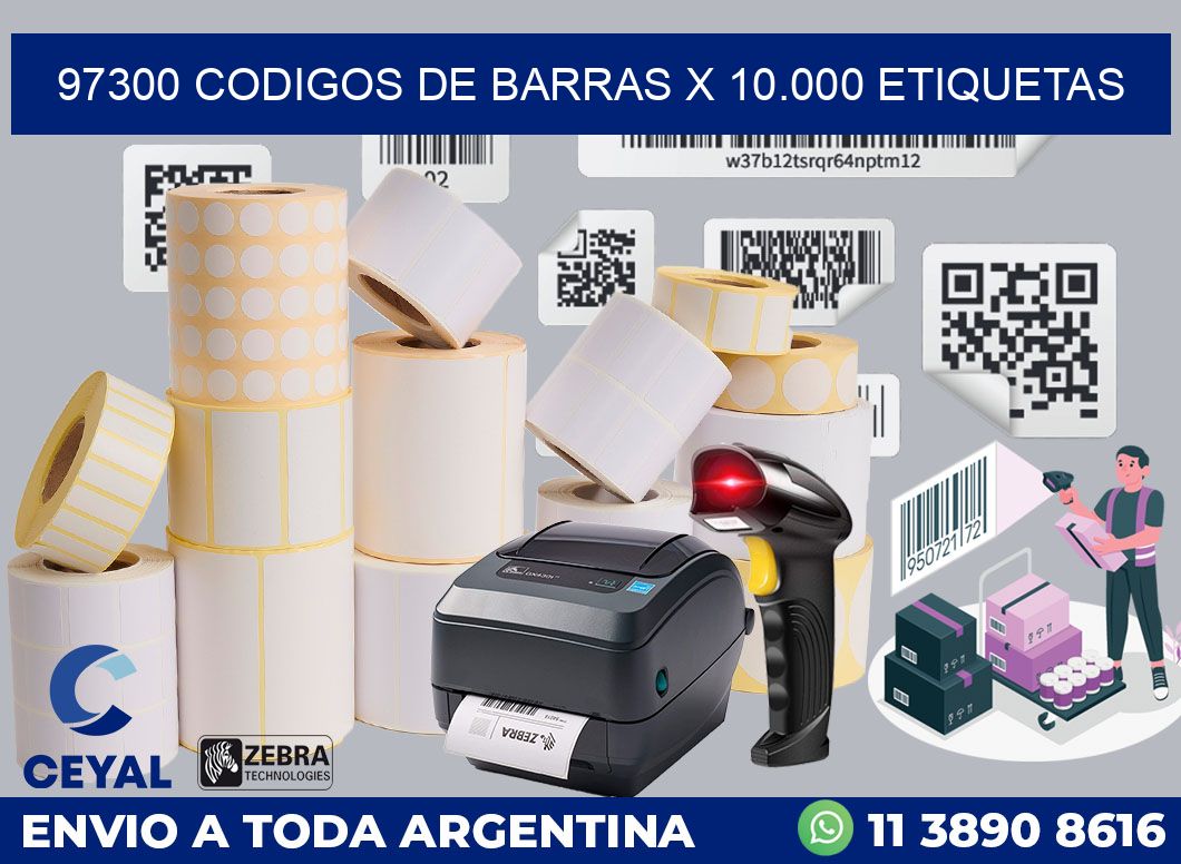 97300 codigos de barras x 10.000 etiquetas